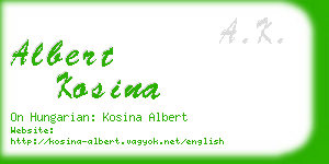 albert kosina business card